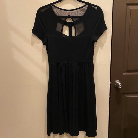 Hot Topic Cutout Mesh Black Dress with Pockets - Picture 5 of 11